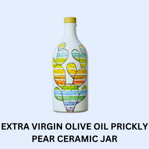 EXTRA VIRGIN OLIVE OIL PRICKLY PEAR CERAMIC JAR