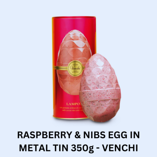RASPBERRY & NIBS EGG IN METAL TIN 350g - VENCHI
